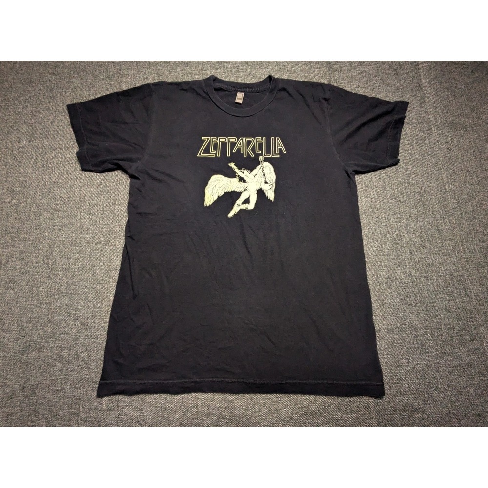 Led Zeppelin Y2k American Apparel Shirt Mens Large Black Graphic Angel Rock Tee